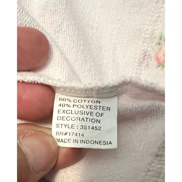 Miss Elaines Women's Pale Pink Floral Flannel Snap Front House Coat Robe  Size M - Picture 6 of 7